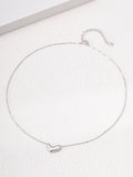 S925 Sterling Silver Minimal Curved Heart Pendant Necklace | Vintage Gold & Silver Adjustable Chain