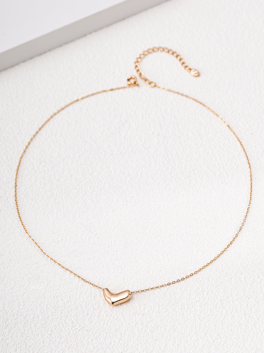 S925 Sterling Silver Minimal Curved Heart Pendant Necklace | Vintage Gold & Silver Adjustable Chain