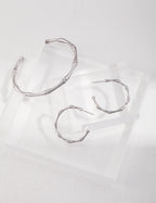 S925 Sterling Silver Bamboo Hoop Earrings