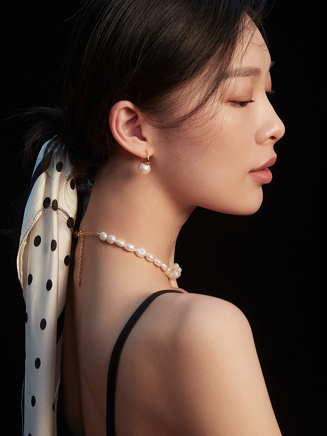S925 Sterling Silver Baroque Freshwater Pearl Choker Necklace