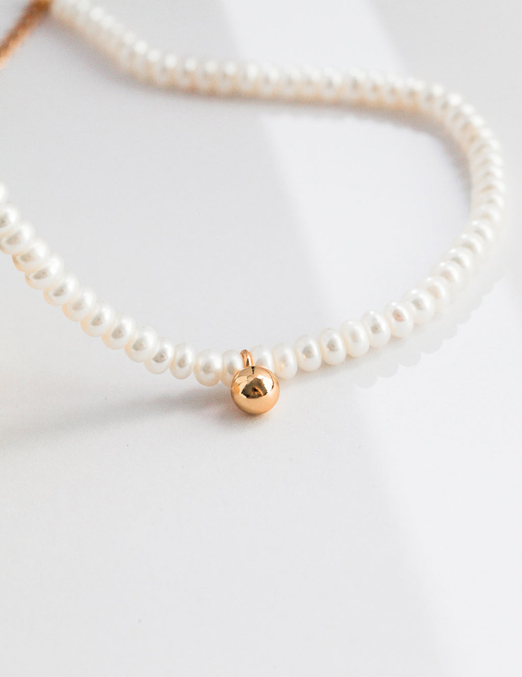 Dainty Natural Pearl S925 Sterling Silver Choker Necklace | Vintage Gold