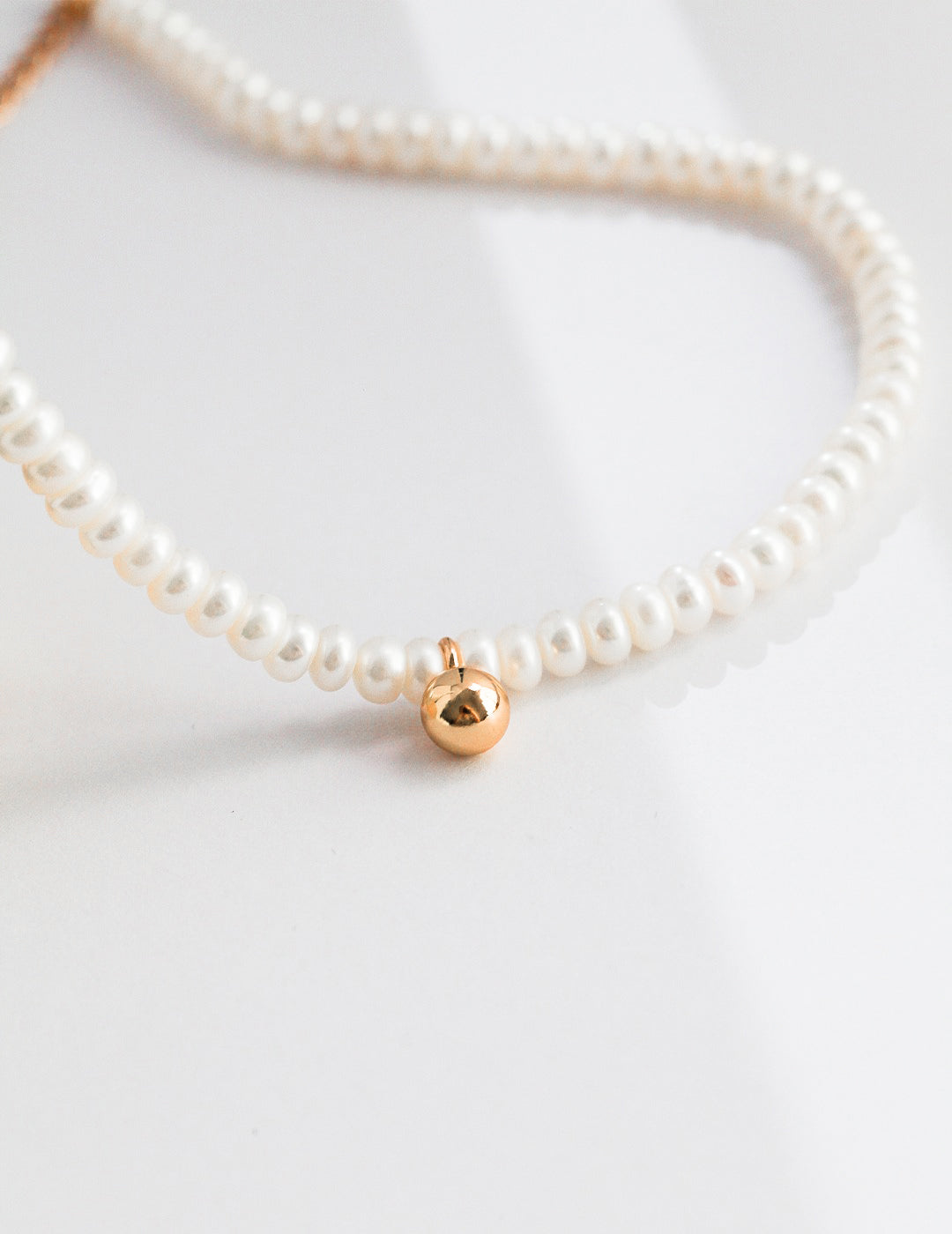Dainty Natural Pearl S925 Sterling Silver Choker Necklace | Vintage Gold