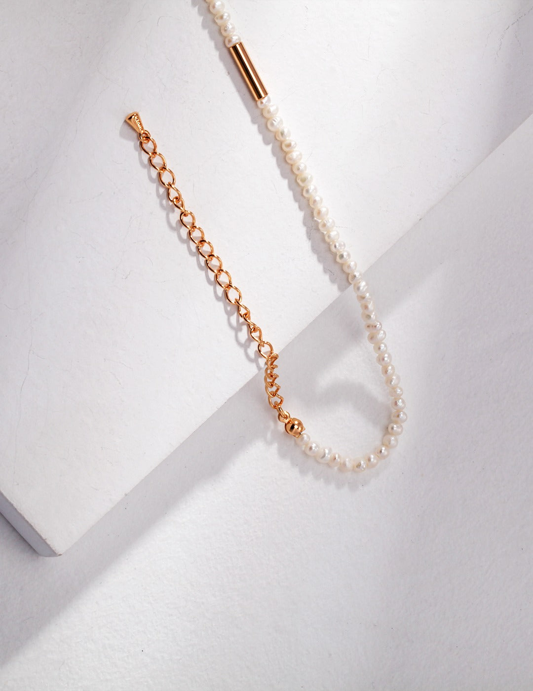 Dainty Tiny Natural Pearl S925 Sterling Silver Choker | Vintage Gold
