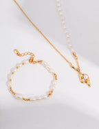 Irregular Freshwater Pearl Beaded Bracelet | S925 Sterling Silver Adjustable Stackable Bracelet
