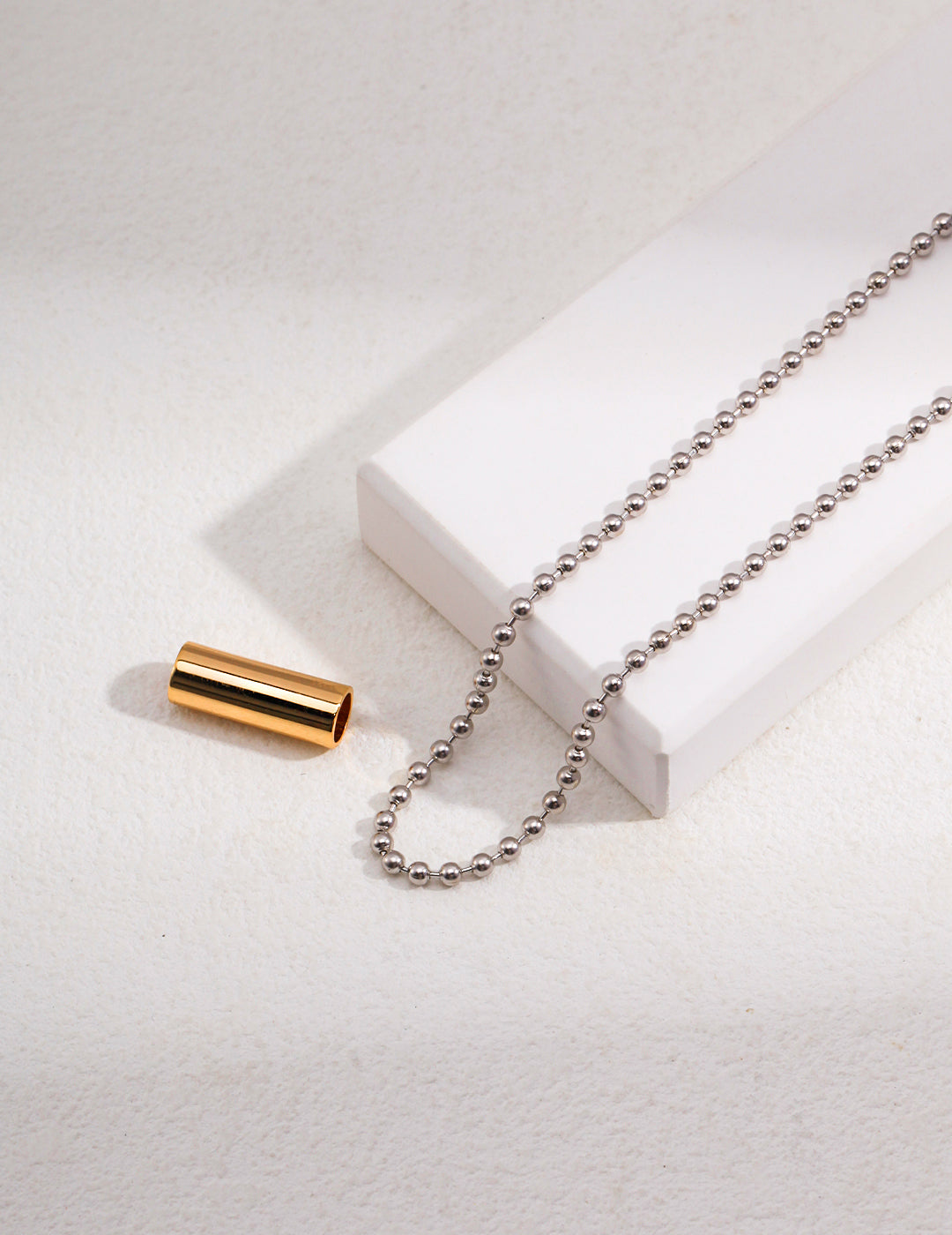 Minimal Geometric Cylinder S925 Sterling Silver Pendant Necklace