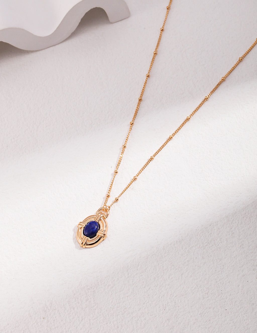 Vintage Gold Lapis Lazuli Sterling Silver Layered Necklace