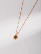 S925 Sterling Silver Natural Gemstone Pendant Necklace | Vintage Gold Bezel Set Malachite & Tiger's Eye Adjustable Necklace